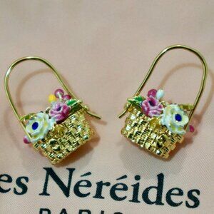 Flowers basket earrings